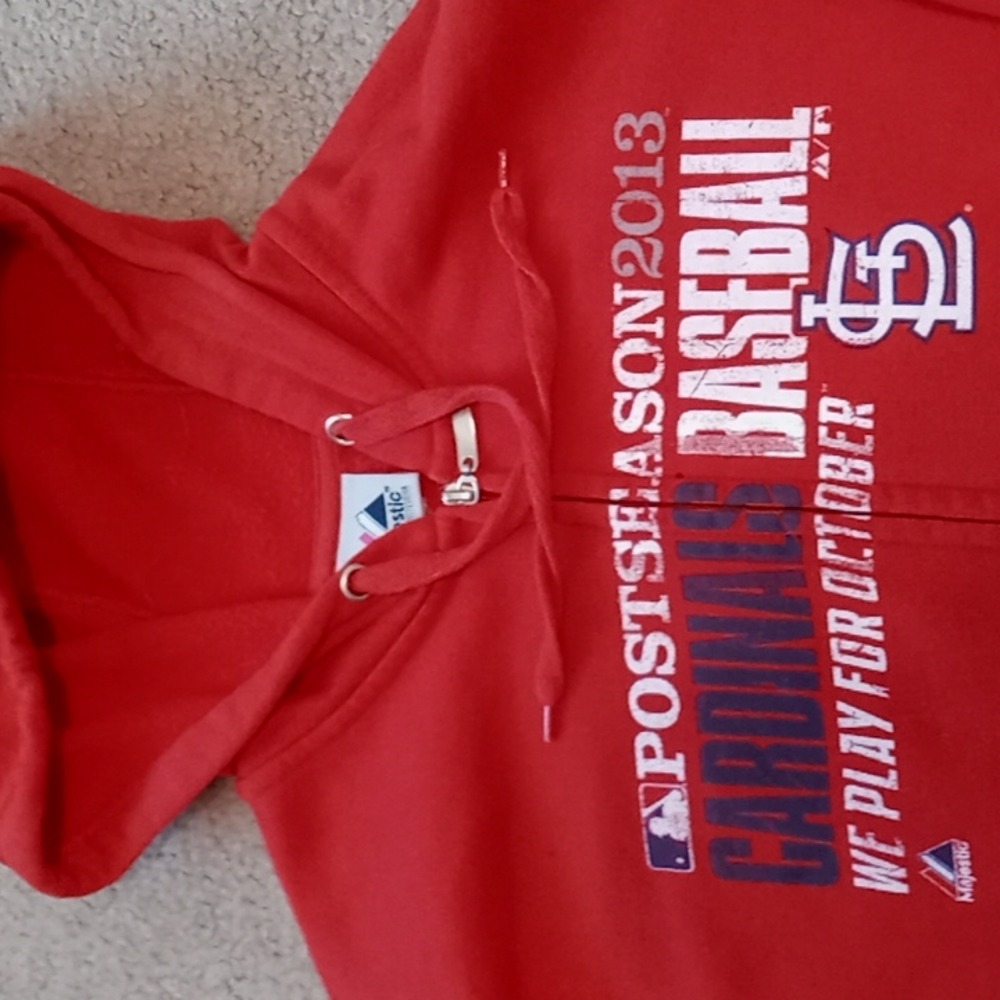 St. Louis Cardinals Majestic Postseason 2013 Full Zip Hoodie. Sz Womens L/14